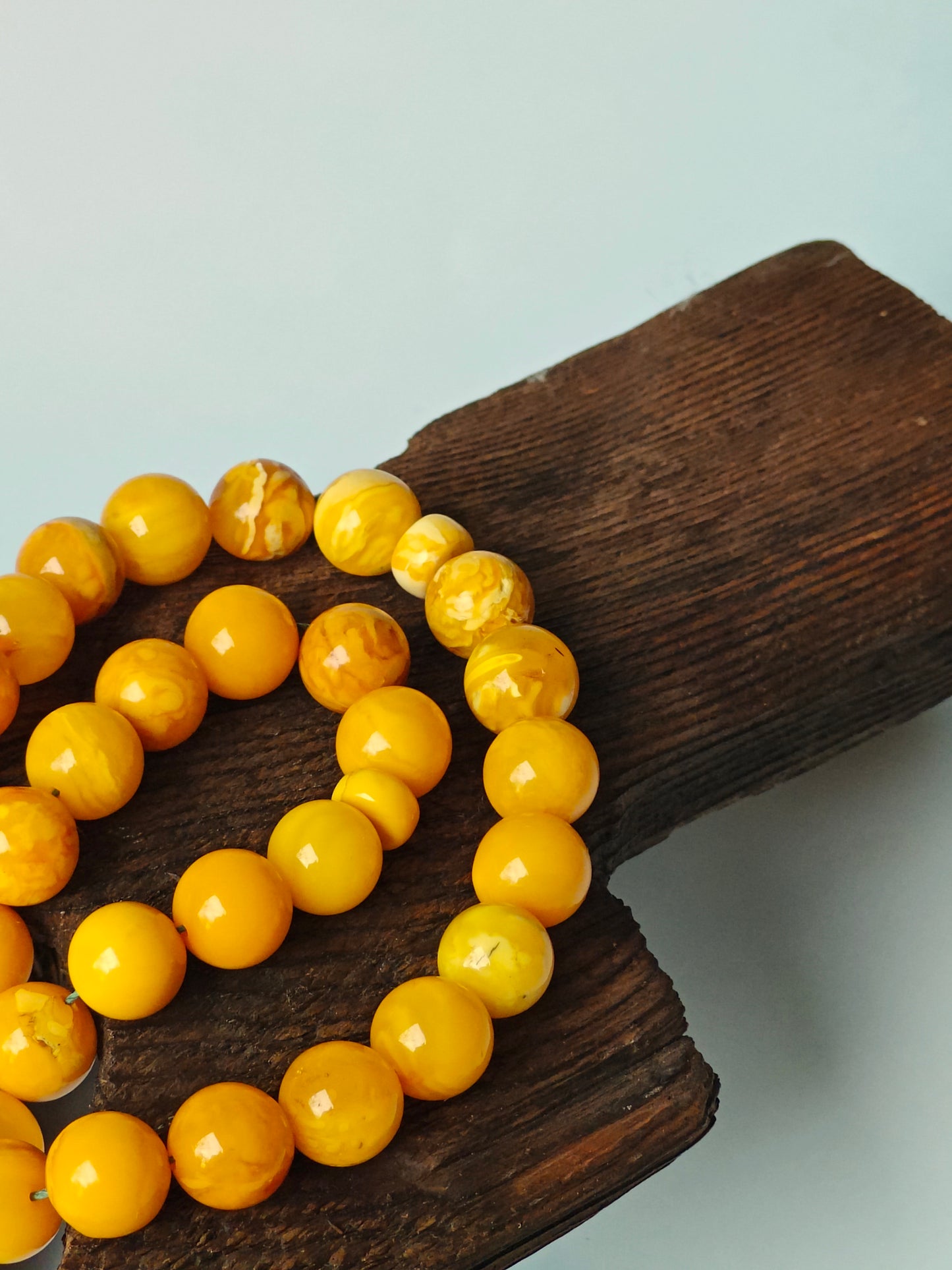 Vintage Butterscotch & Royal White Amber Tasbih – 33 Beads