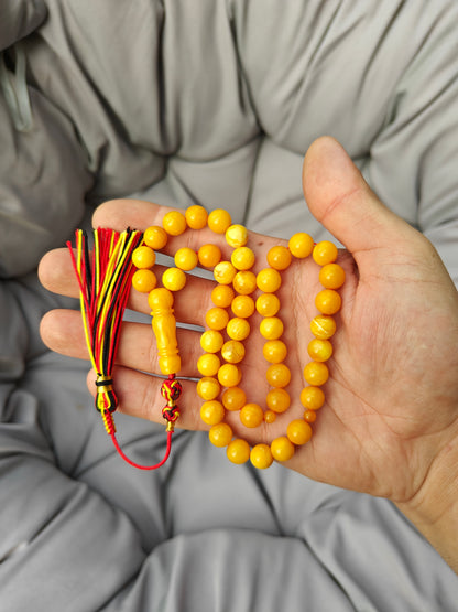 Vintage Aged Butterscotch Amber Rosary – 45 Beads | Pocket Size