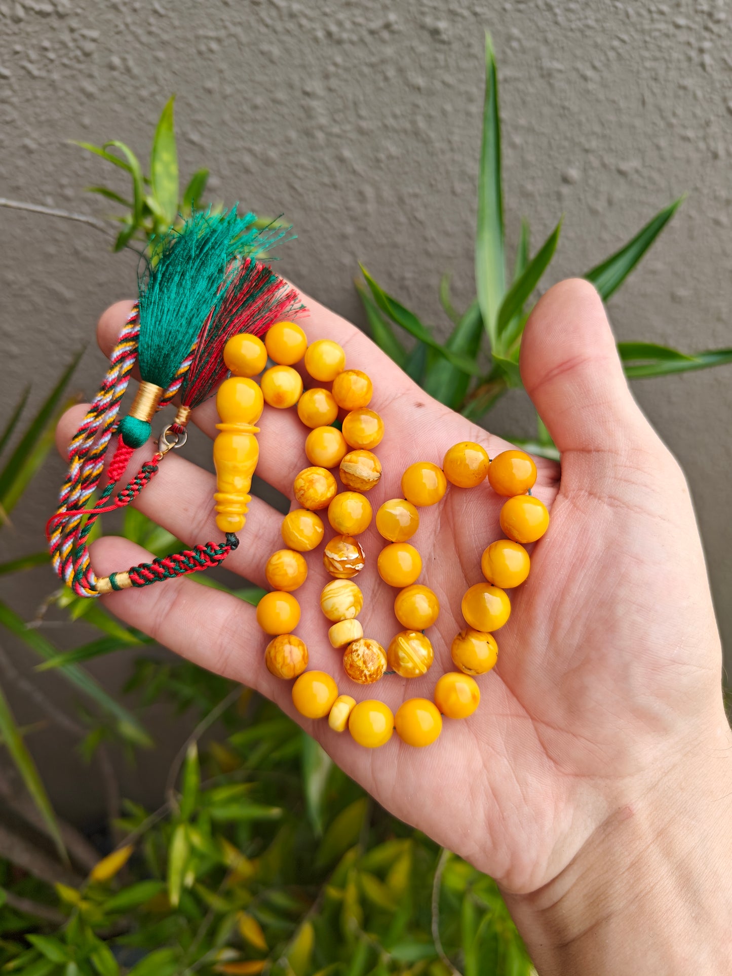 Vintage Butterscotch & Royal White Amber Tasbih – 33 Beads