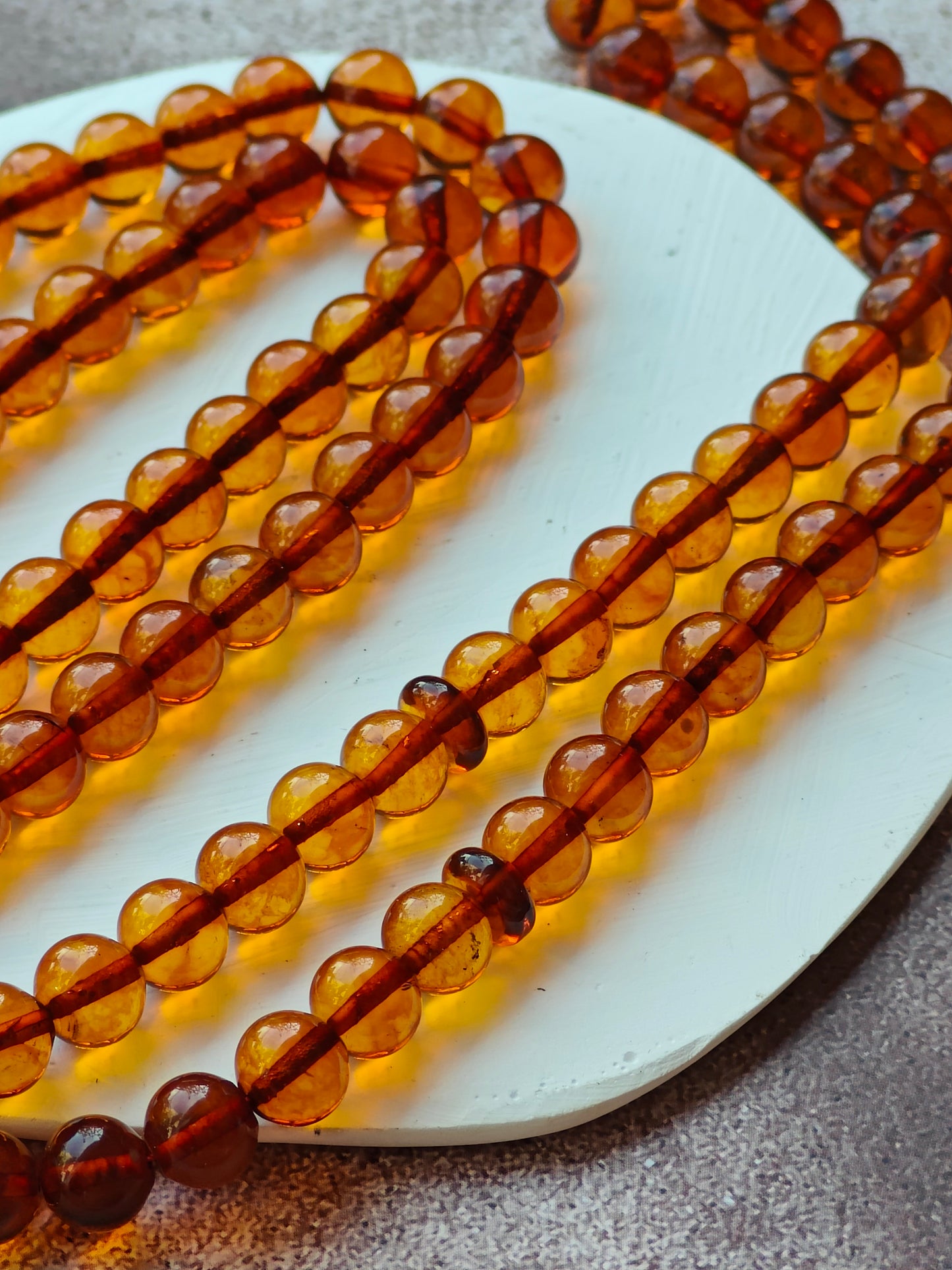 Vintage Pocket Size Cognac Amber Rosary 99 Beads
