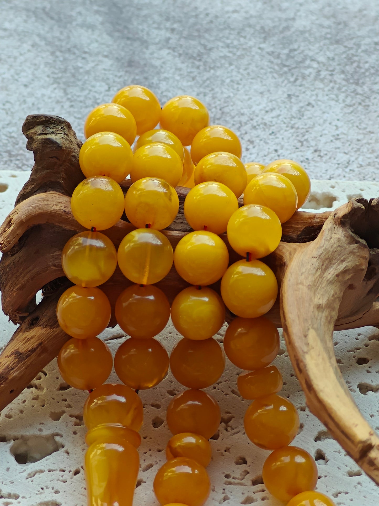 Aged Butterscotch & Honey Amber Tasbih – 45 Beads