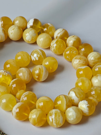 Exceptional Rare Unique Large Tiger Amber Tasbih – 45 Beads