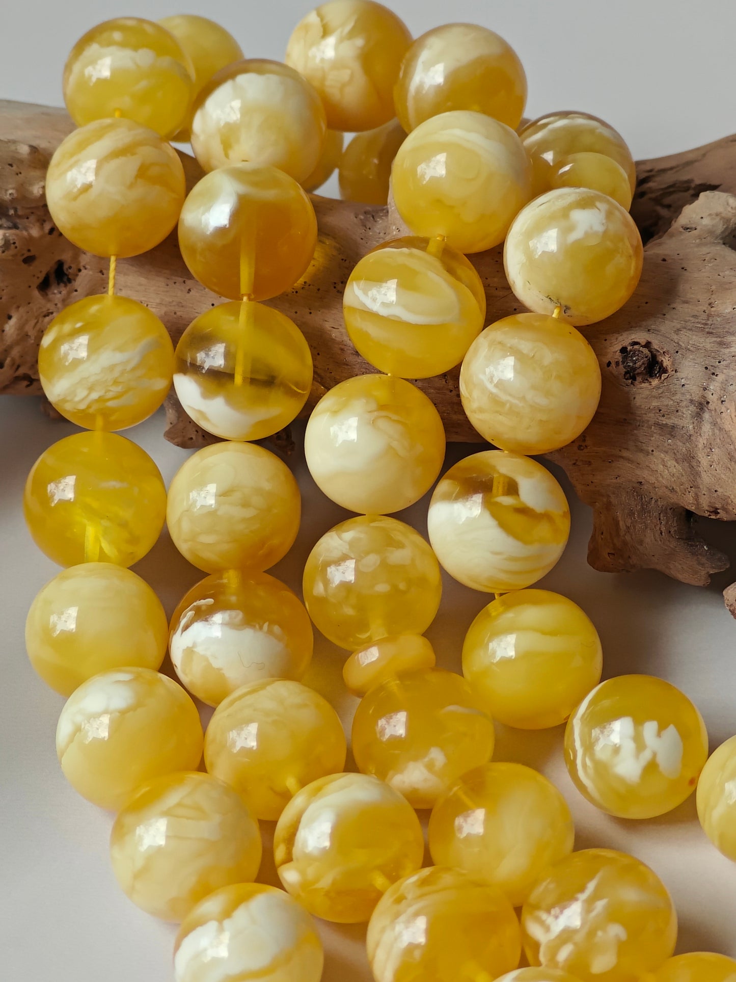 Exceptional Rare Unique Large Tiger Amber Tasbih – 45 Beads