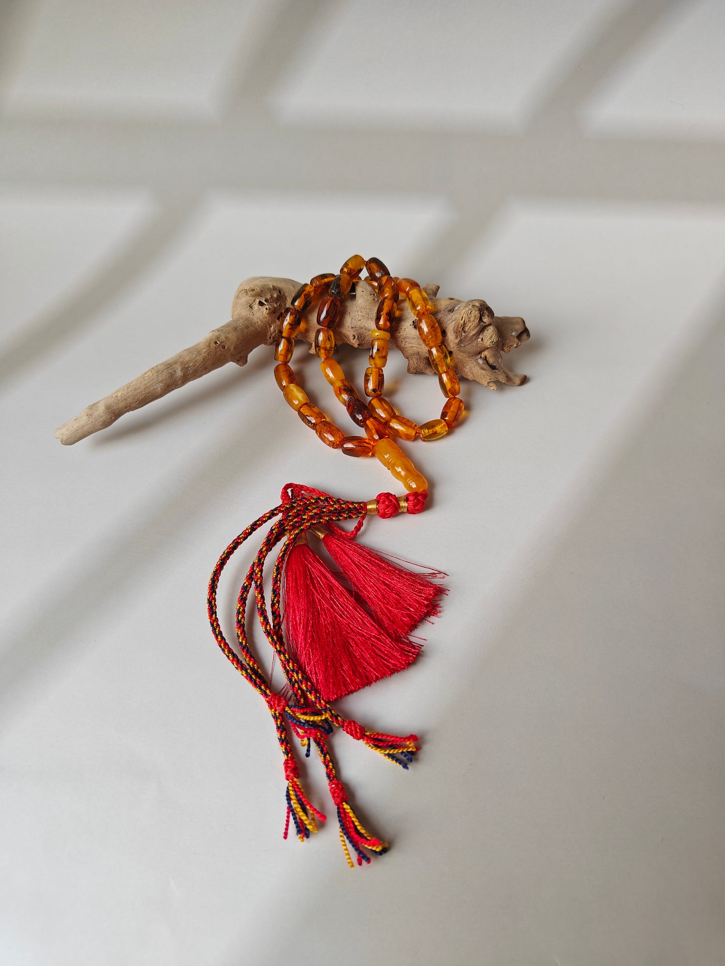 Raw Aged Multicolor Amber Tasbih – 33 Beads