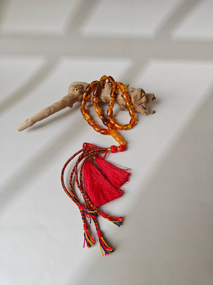 Raw Aged Multicolor Amber Tasbih – 33 Beads