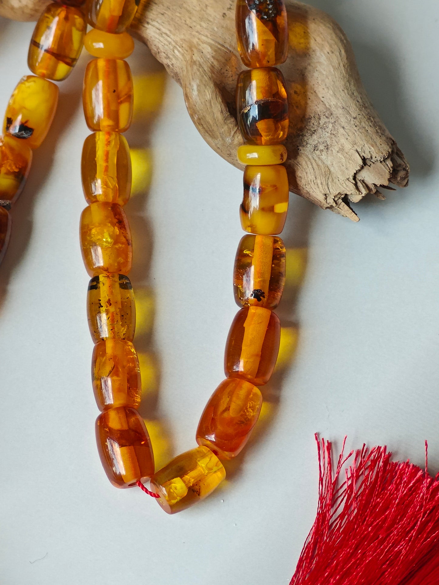 Raw Aged Multicolor Amber Tasbih – 33 Beads