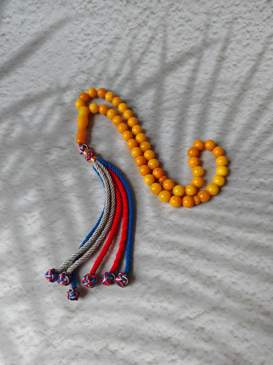 Aged Milk & Butterscotch Amber Tasbih – 45 Beads