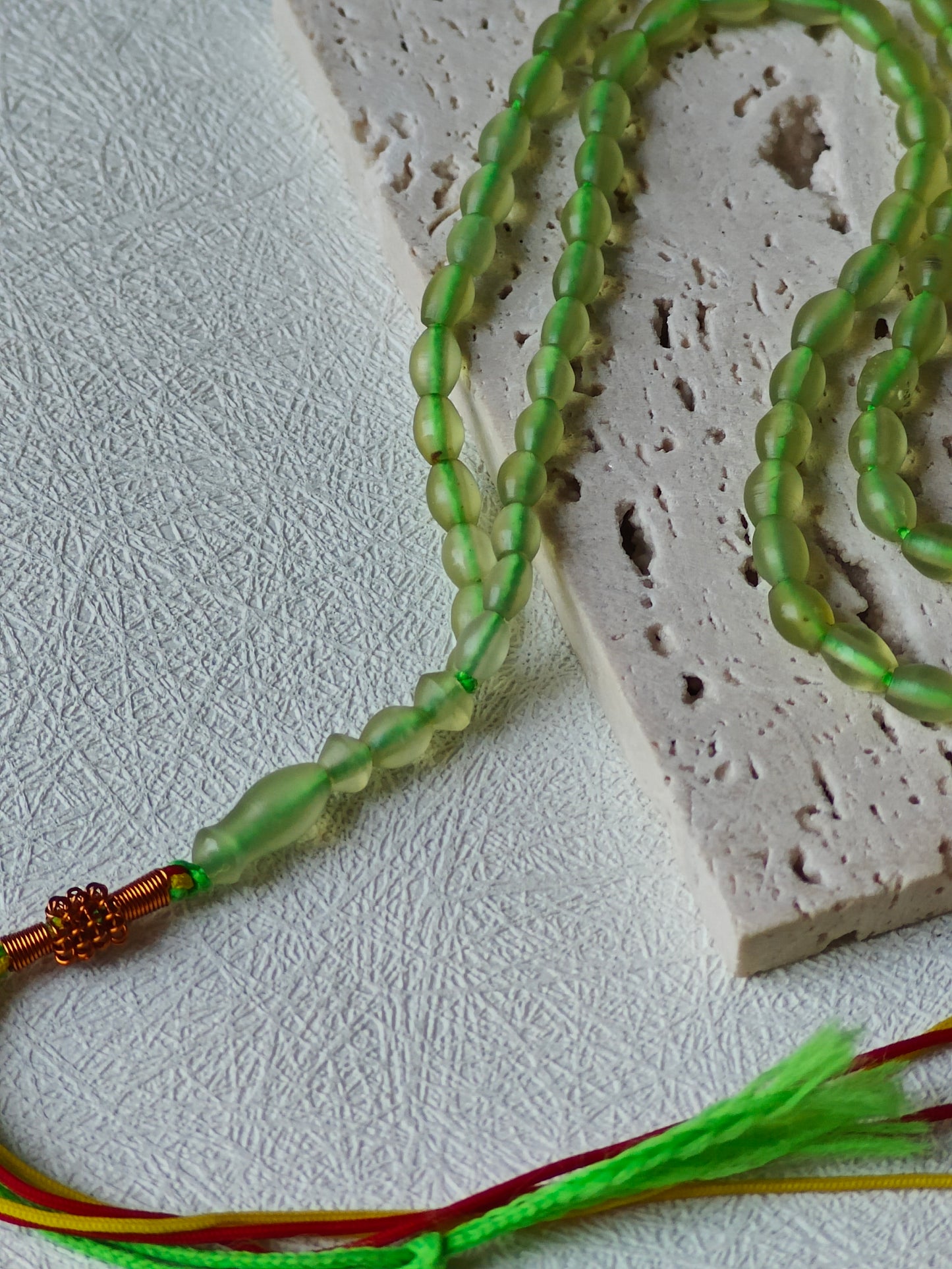 Micro Light Green Shah Maqsood Rosary – 100 Beads