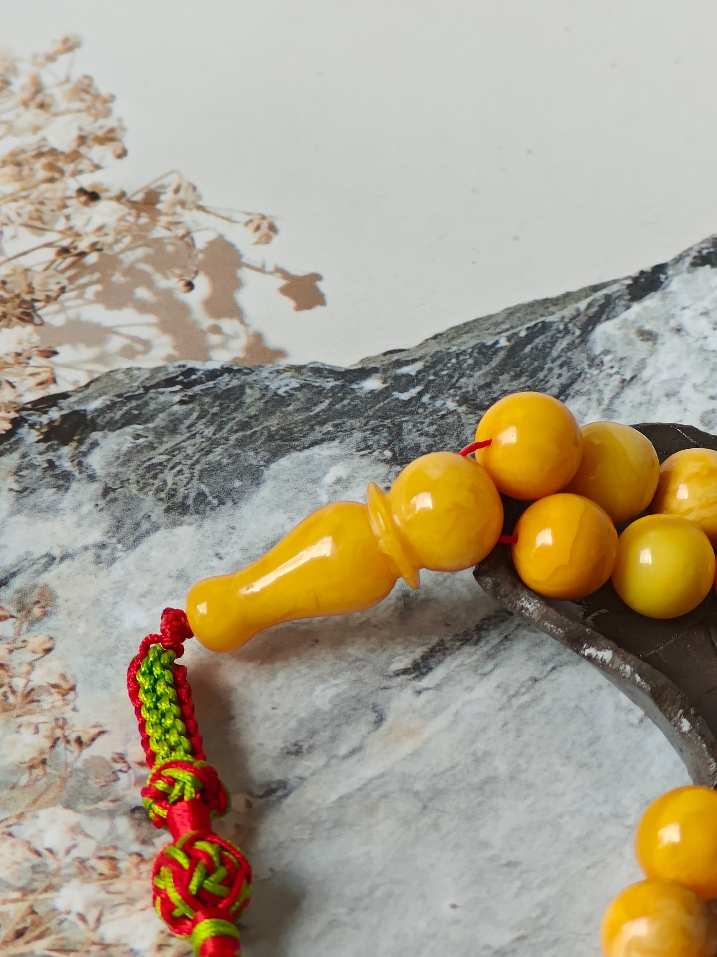 Antique Aged Milk & Honey Amber Tasbih – 33 Beads