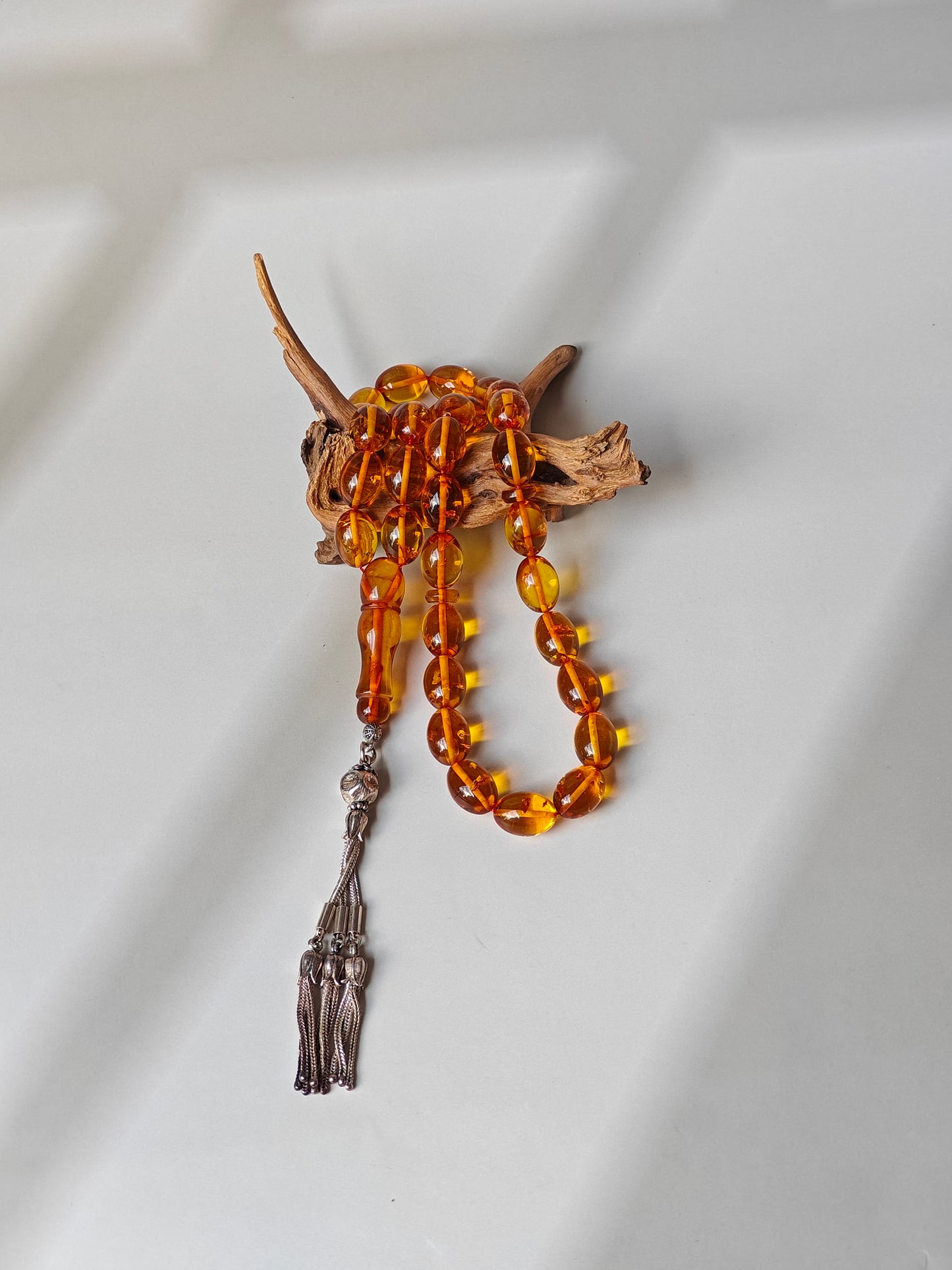 Vintage Cognac Amber Tasbih – 33 Beads