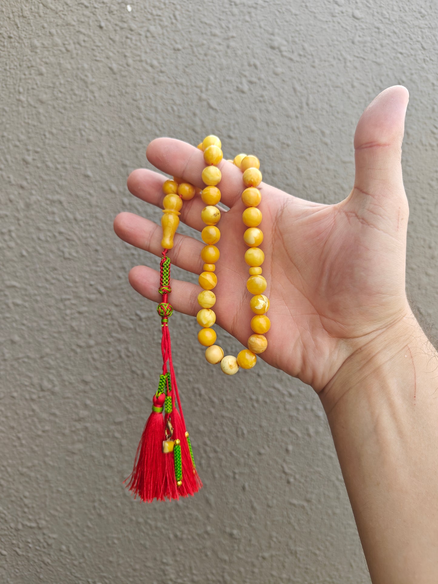 Antique Aged Milk & Honey Amber Tasbih – 33 Beads