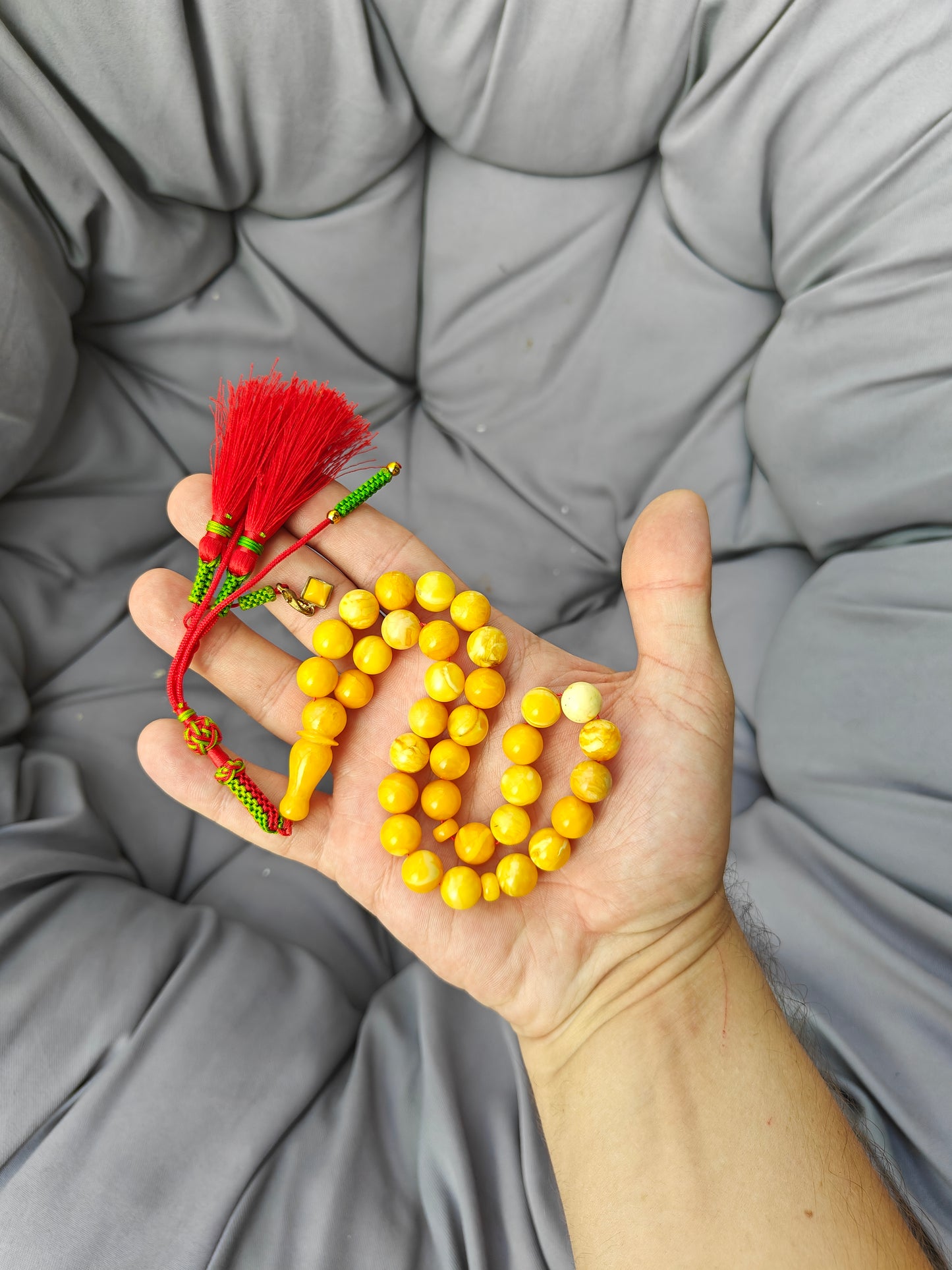 Antique Aged Milk & Honey Amber Tasbih – 33 Beads
