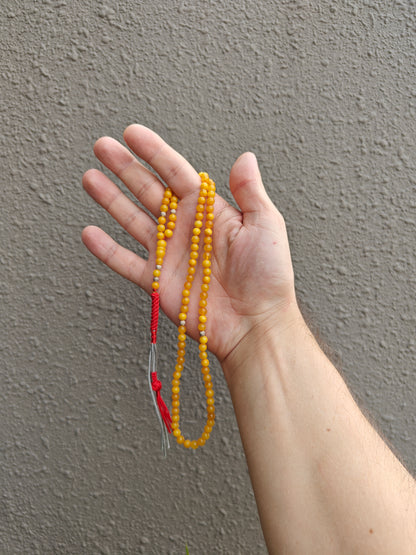Aged Butterscotch Amber Tasbih – 99 Beads, Micro Size