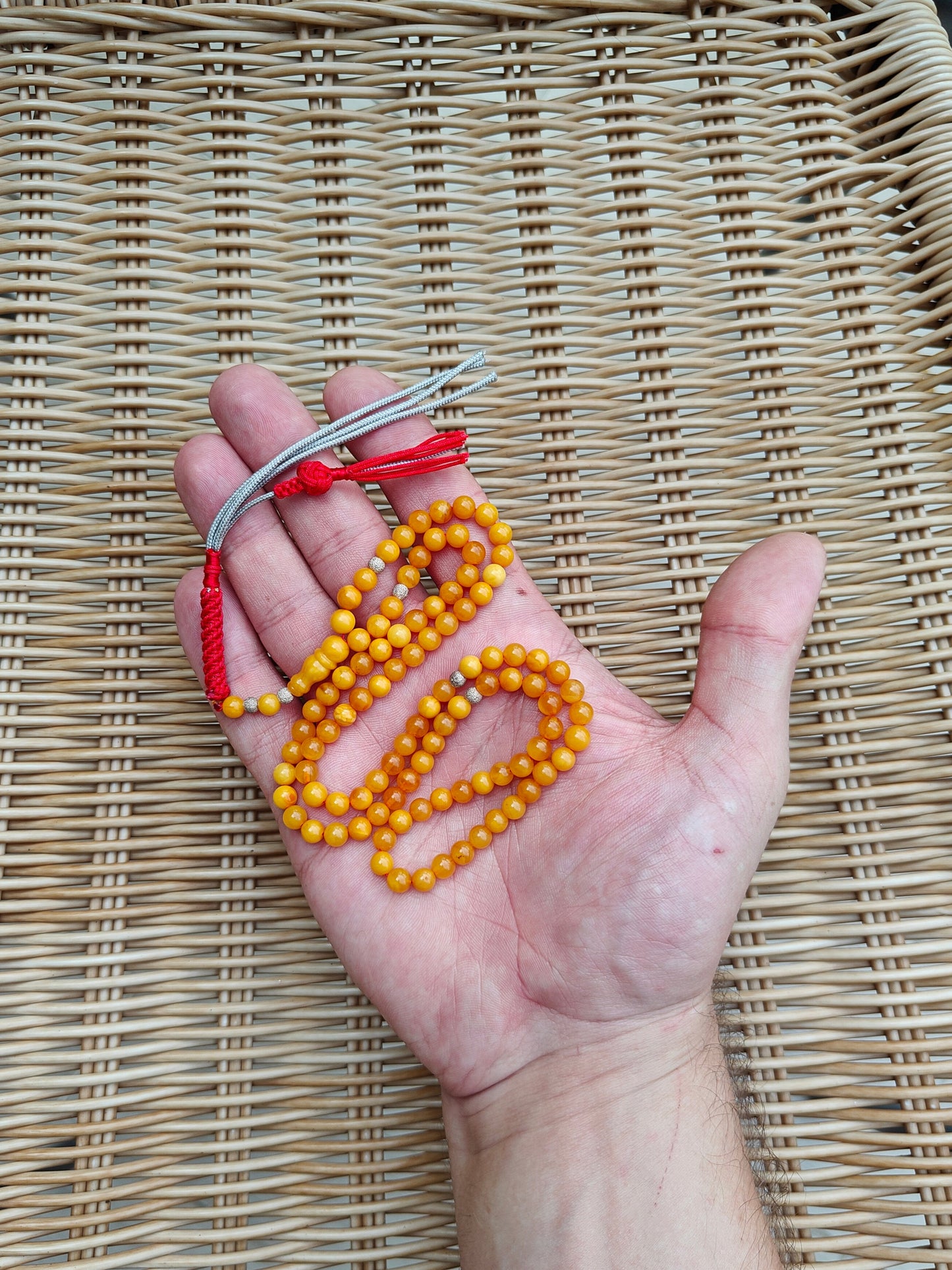 Aged Butterscotch Amber Tasbih – 99 Beads, Micro Size