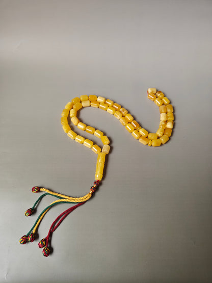 Large Baltic Amber Statement Misbah | 51 Barrel Beads