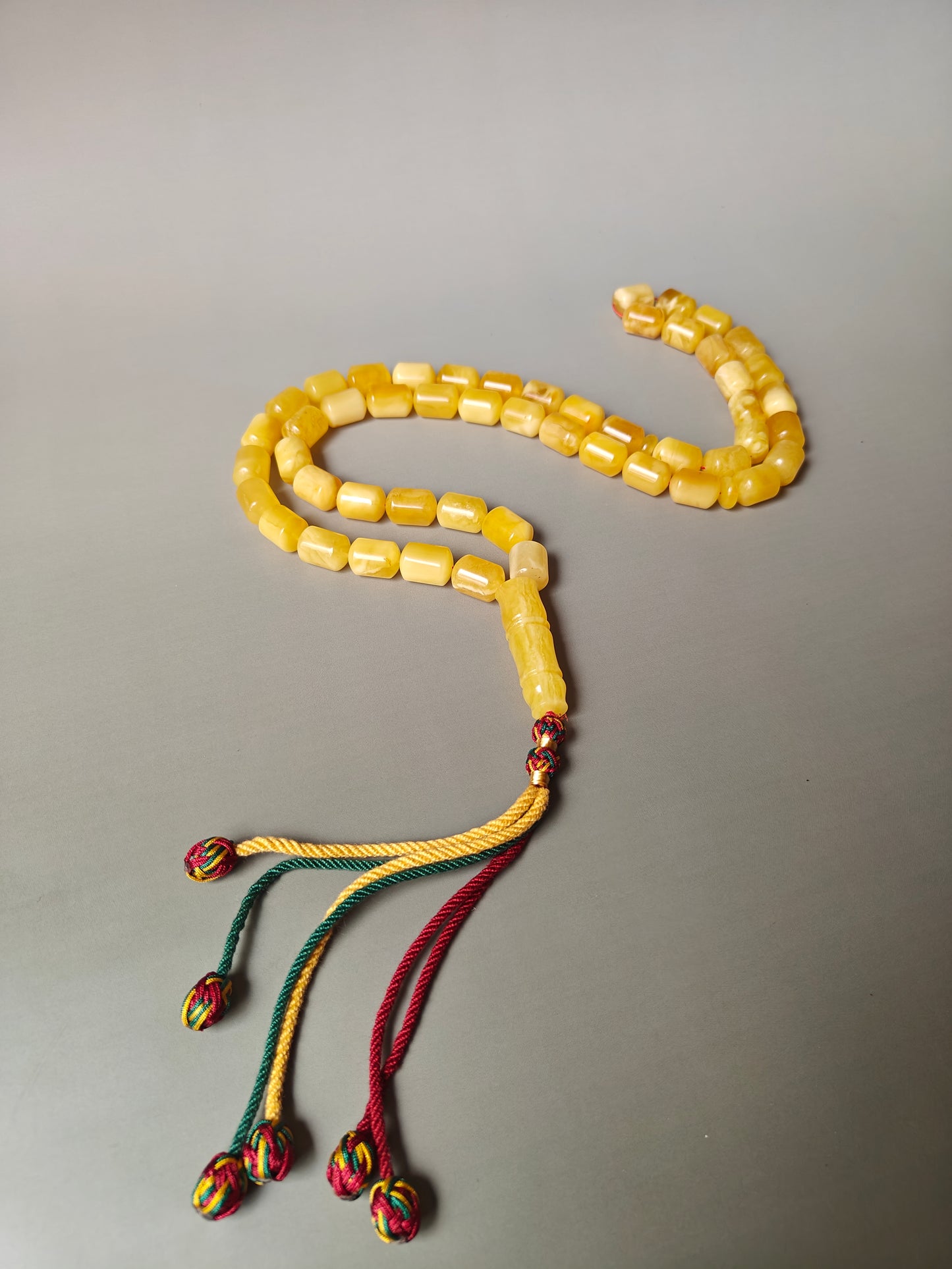 Large Baltic Amber Statement Misbah | 51 Barrel Beads