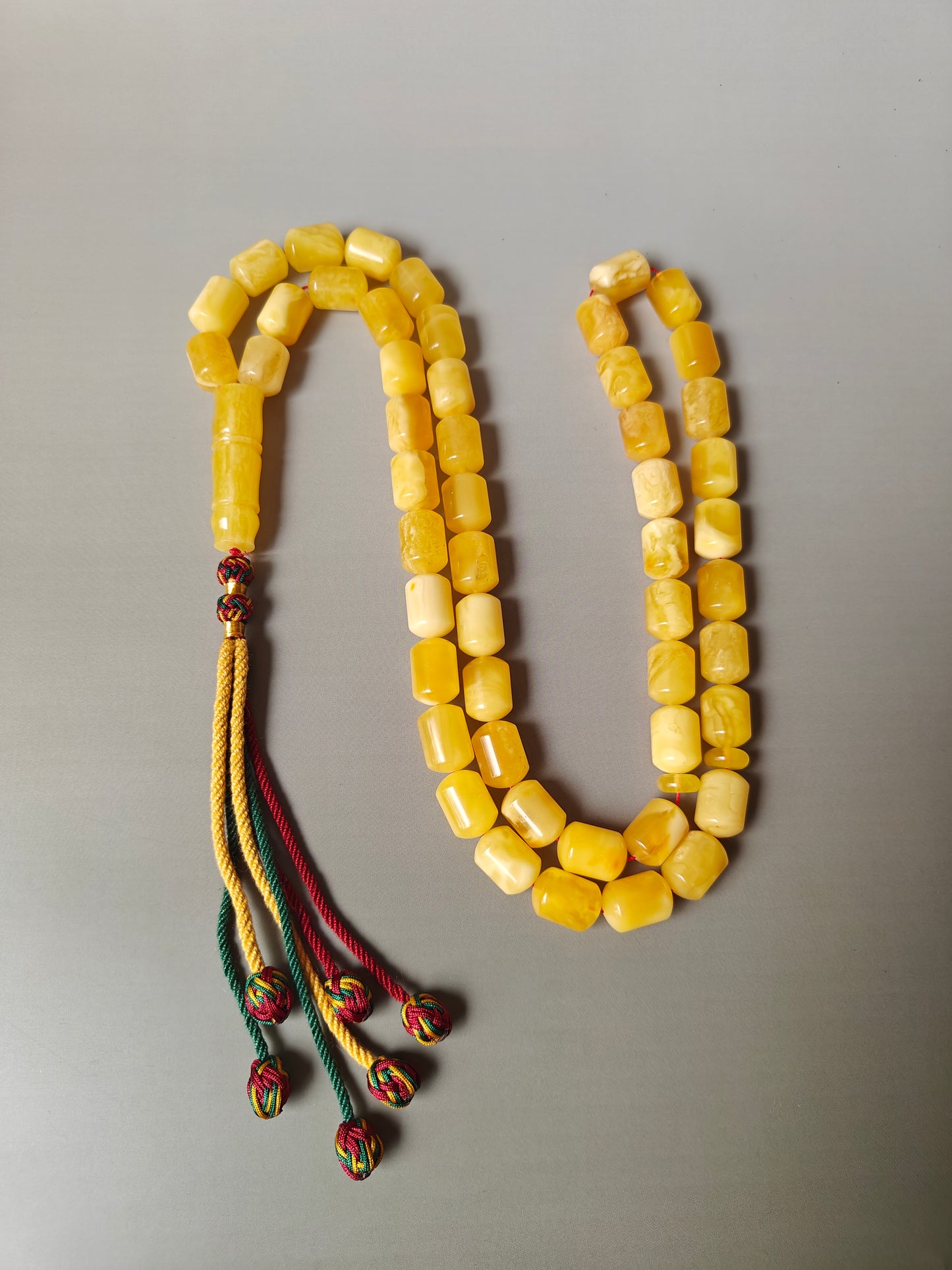 Large Baltic Amber Statement Misbah | 51 Barrel Beads