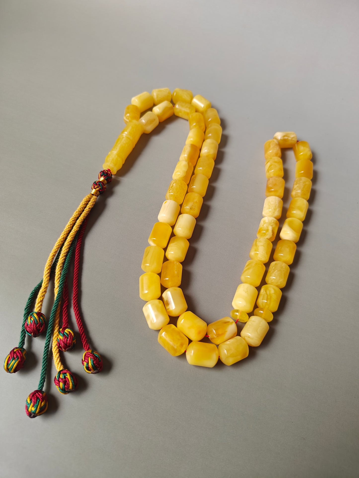 Large Baltic Amber Statement Misbah | 51 Barrel Beads