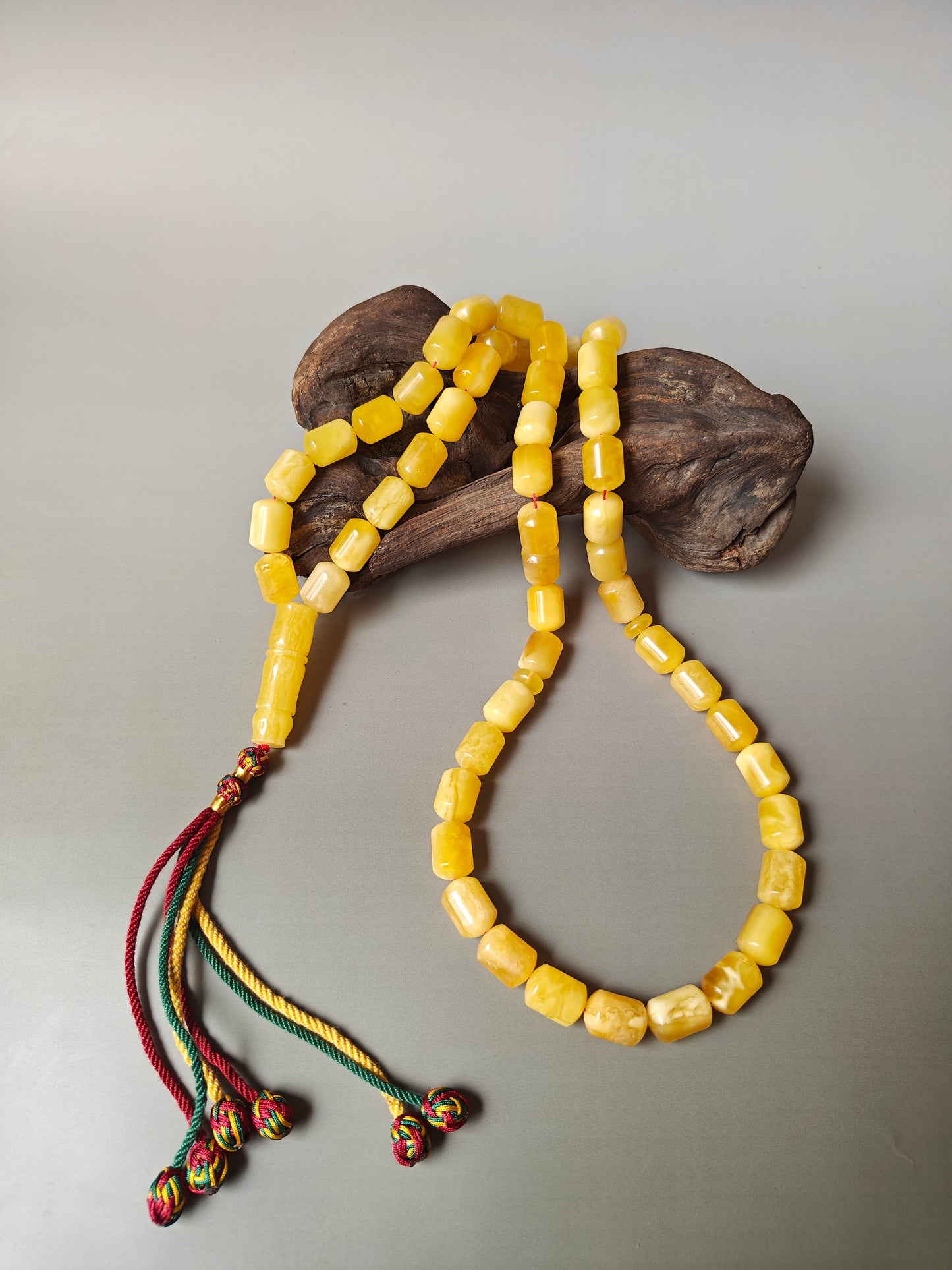 Large Baltic Amber Statement Misbah | 51 Barrel Beads