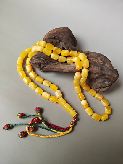 Large Baltic Amber Statement Misbah | 51 Barrel Beads