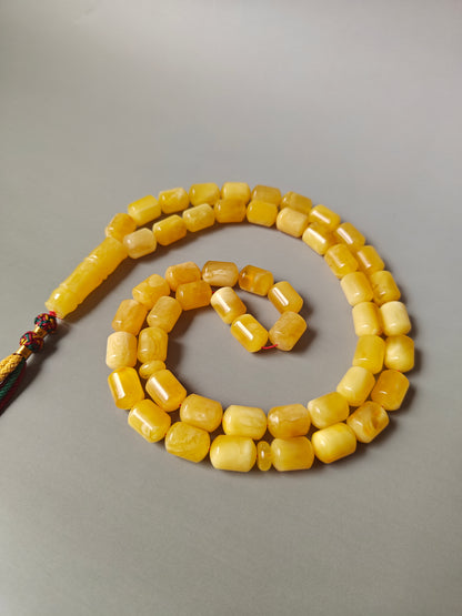 Large Baltic Amber Statement Misbah | 51 Barrel Beads