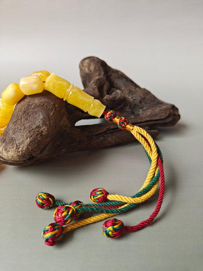 Large Baltic Amber Statement Misbah | 51 Barrel Beads