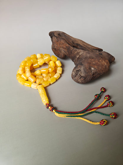 Large Baltic Amber Statement Misbah | 51 Barrel Beads