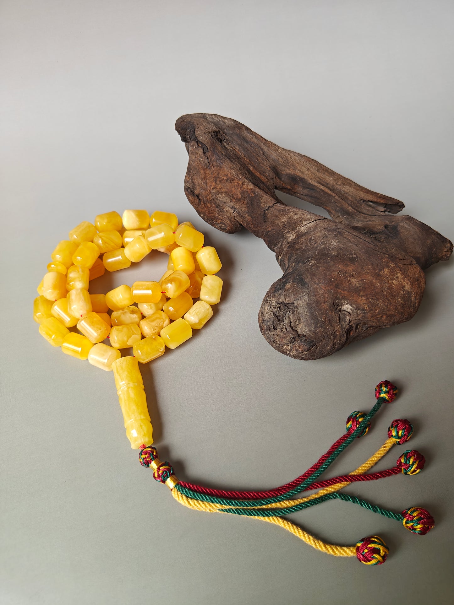 Large Baltic Amber Statement Misbah | 51 Barrel Beads