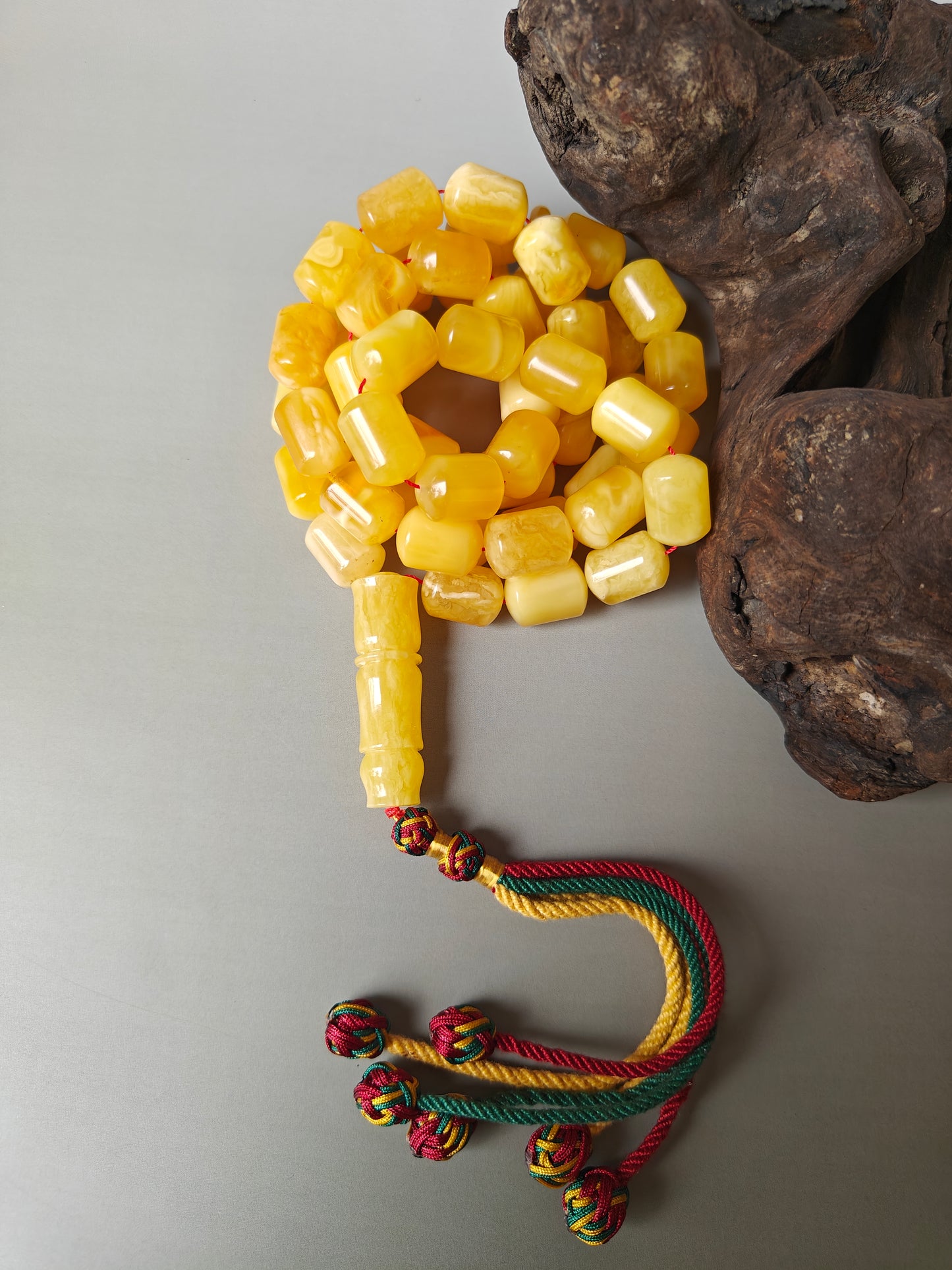 Large Baltic Amber Statement Misbah | 51 Barrel Beads