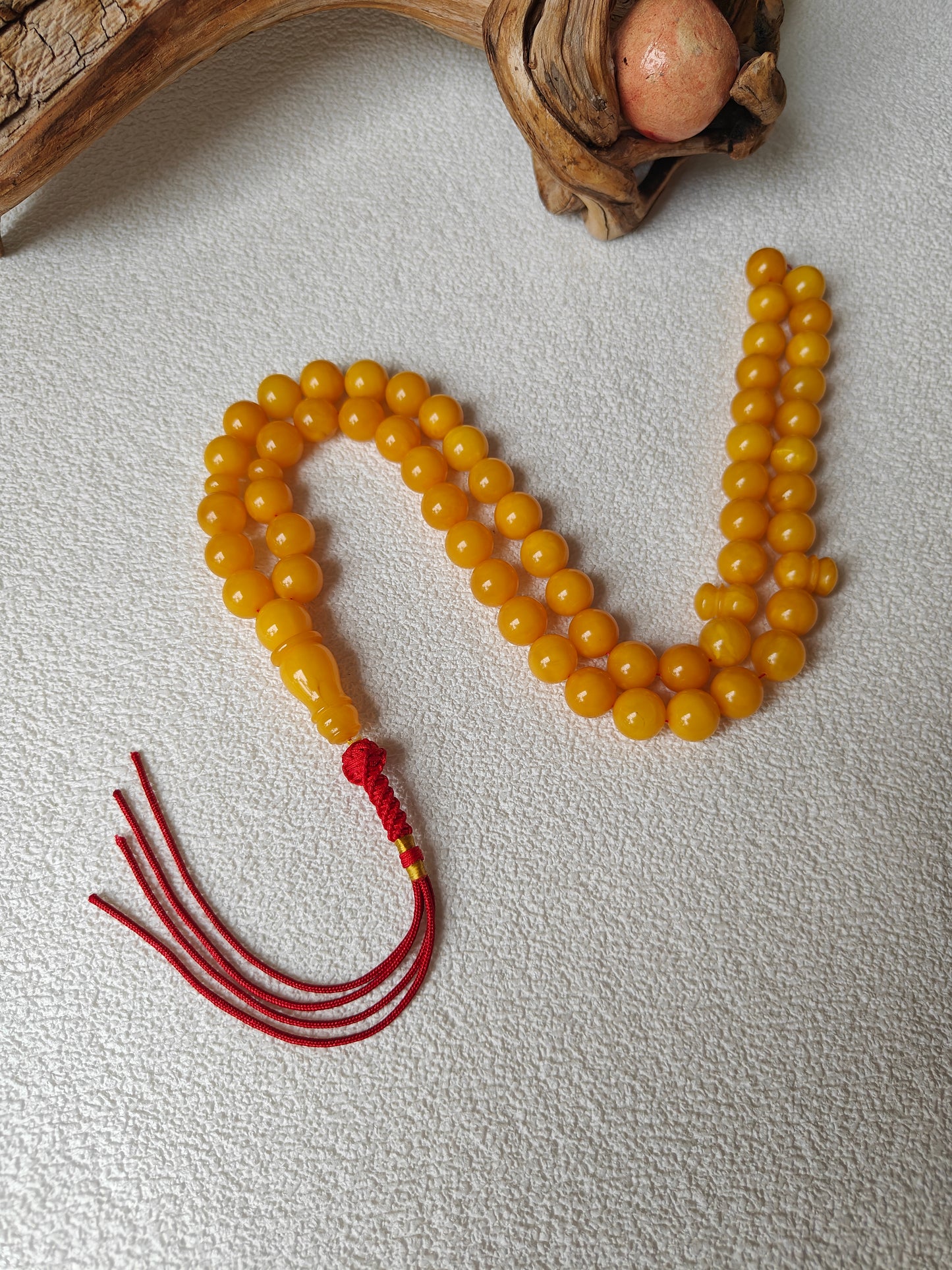 Aged Butterscotch Amber Rosary | 55 Beads, Collectible Piece