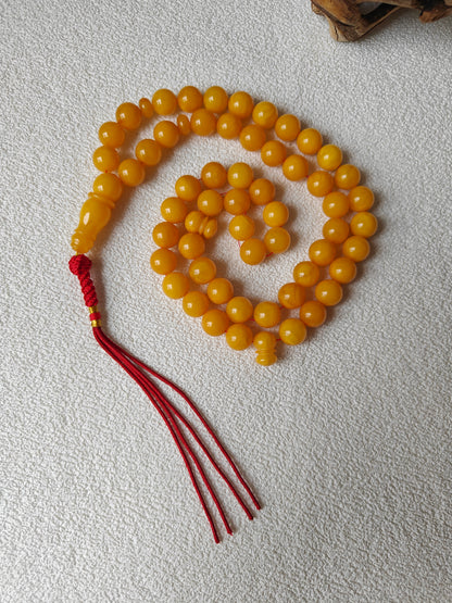 Aged Butterscotch Amber Rosary | 55 Beads, Collectible Piece