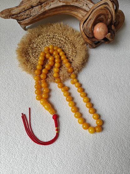 Aged Butterscotch Amber Rosary | 55 Beads, Collectible Piece