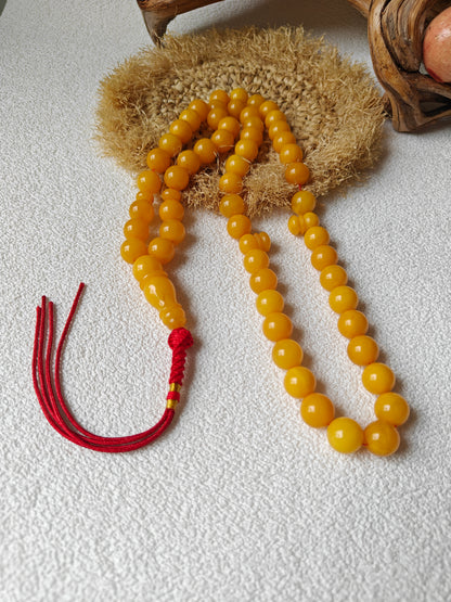 Aged Butterscotch Amber Rosary | 55 Beads, Collectible Piece