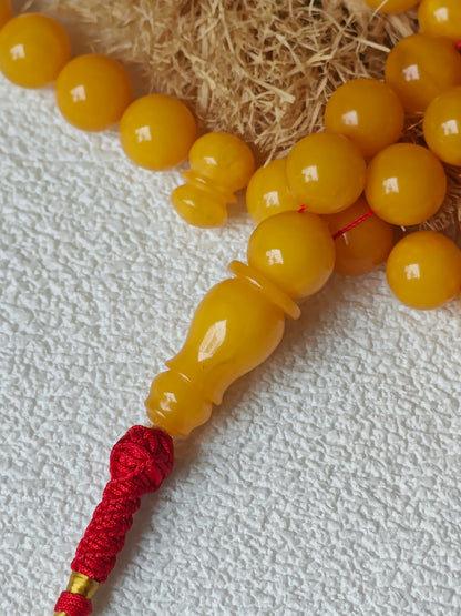 Aged Butterscotch Amber Rosary | 55 Beads, Collectible Piece