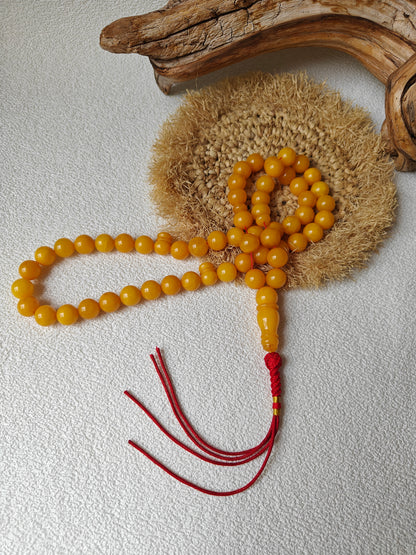 Aged Butterscotch Amber Rosary | 55 Beads, Collectible Piece