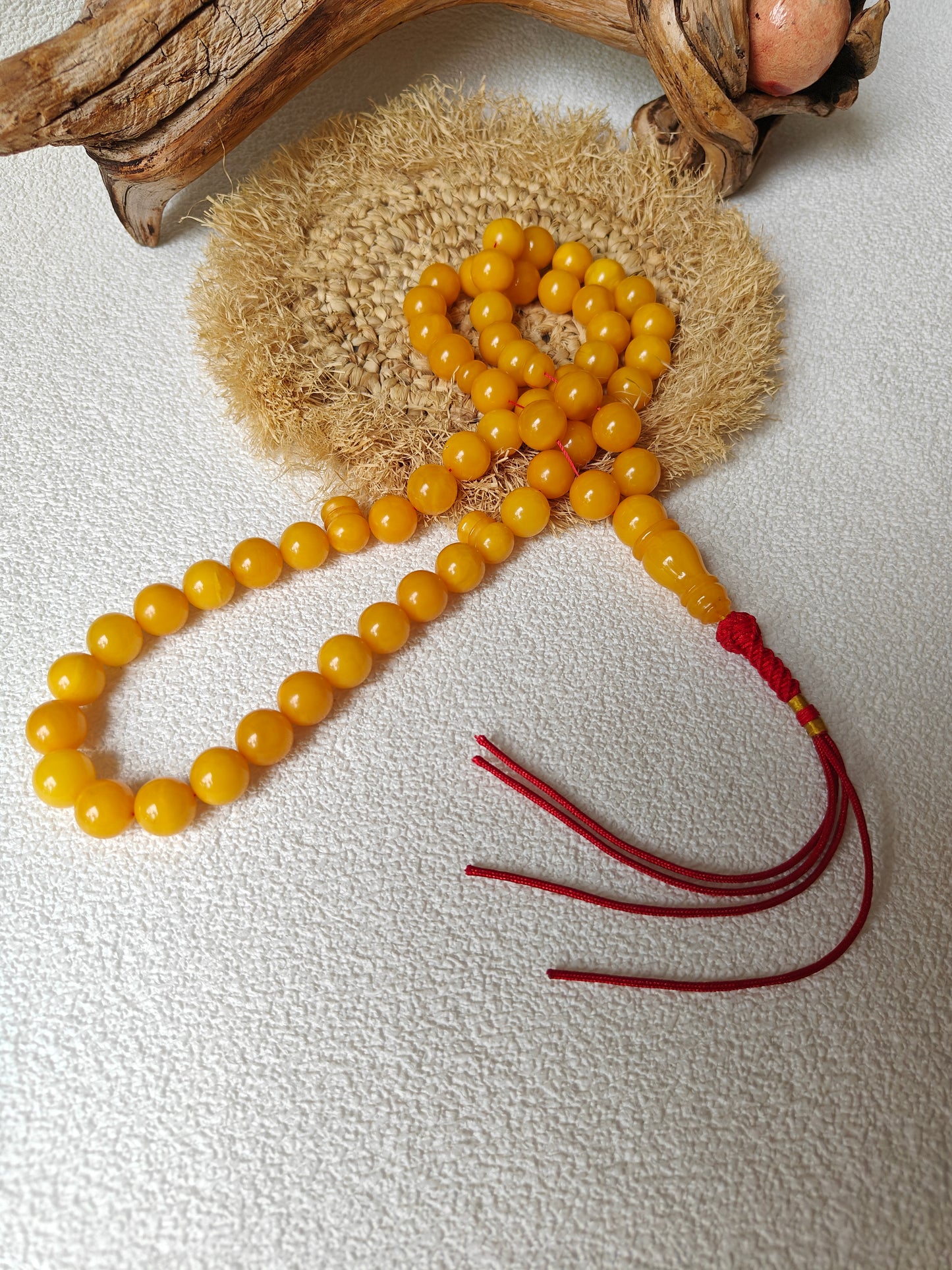 Aged Butterscotch Amber Rosary | 55 Beads, Collectible Piece