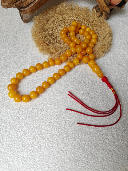 Aged Butterscotch Amber Rosary | 55 Beads, Collectible Piece