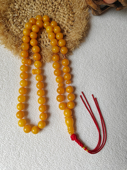 Aged Butterscotch Amber Rosary | 55 Beads, Collectible Piece