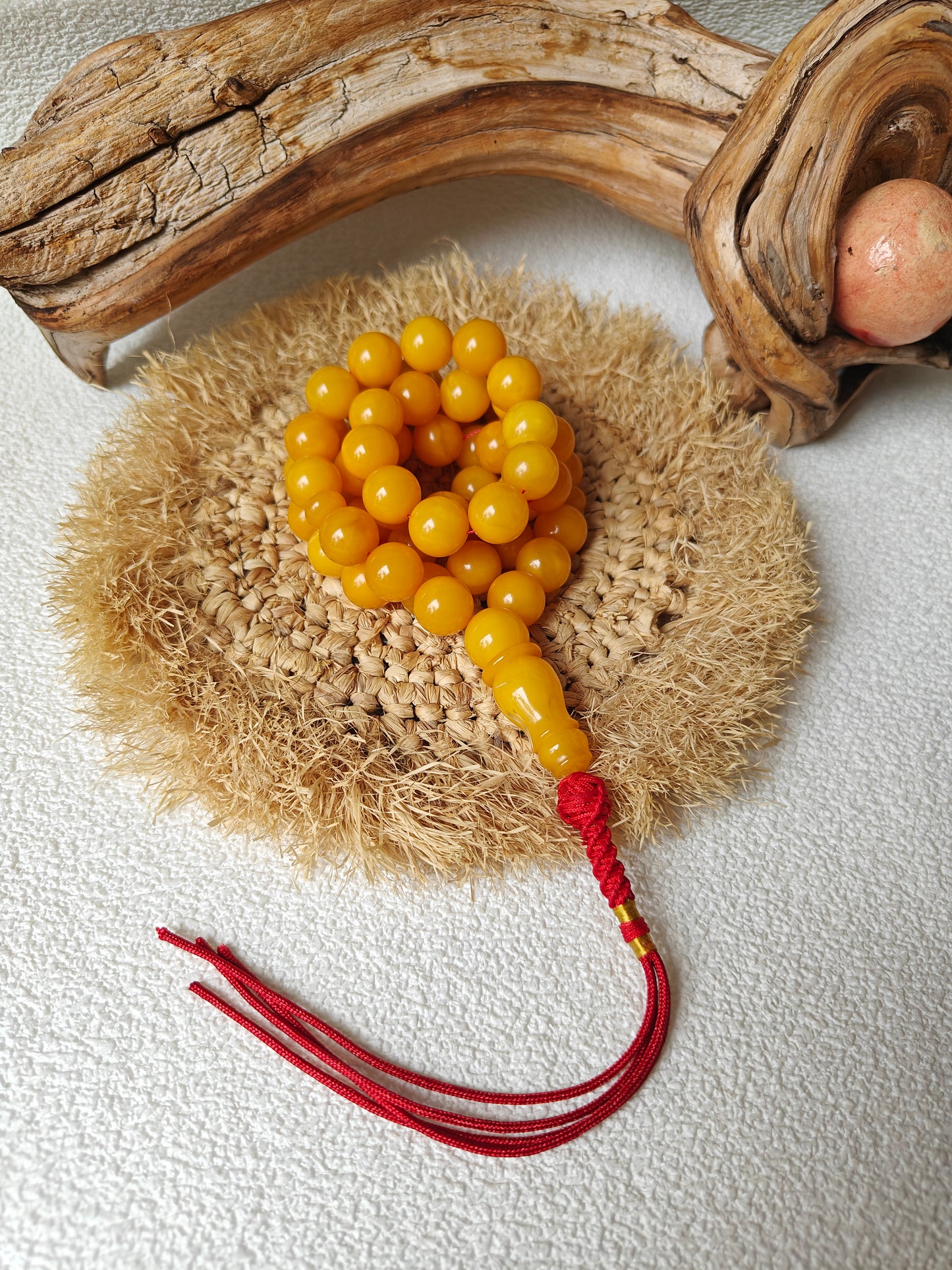 Aged Butterscotch Amber Rosary | 55 Beads, Collectible Piece