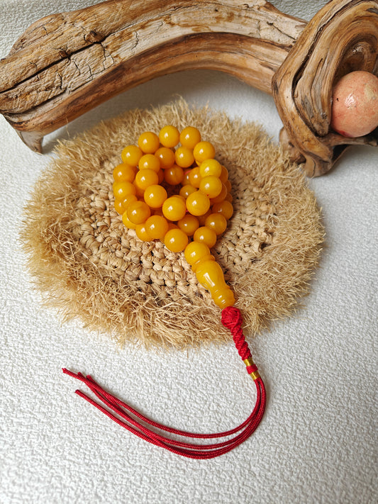 Aged Butterscotch Amber Rosary | 55 Beads, Collectible Piece