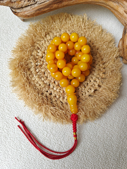 Aged Butterscotch Amber Rosary | 55 Beads, Collectible Piece