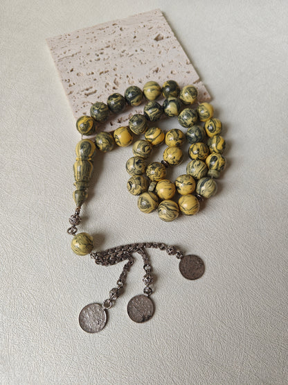 Vintage Gradient "Chernobyl" Bakelite Misbah 33 Beads