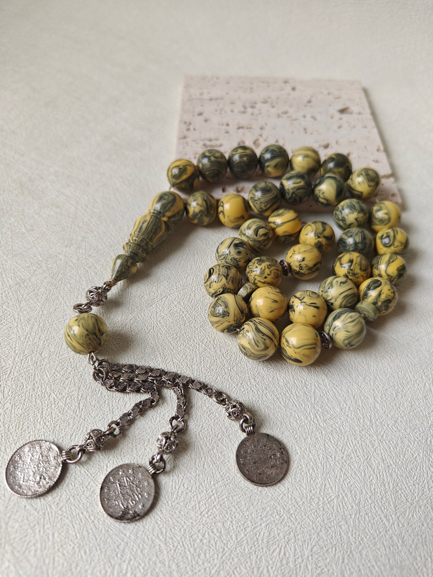 Vintage Gradient "Chernobyl" Bakelite Misbah 33 Beads