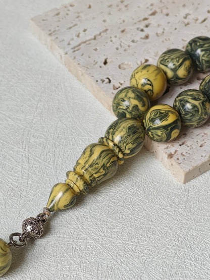 Vintage Gradient "Chernobyl" Bakelite Misbah 33 Beads