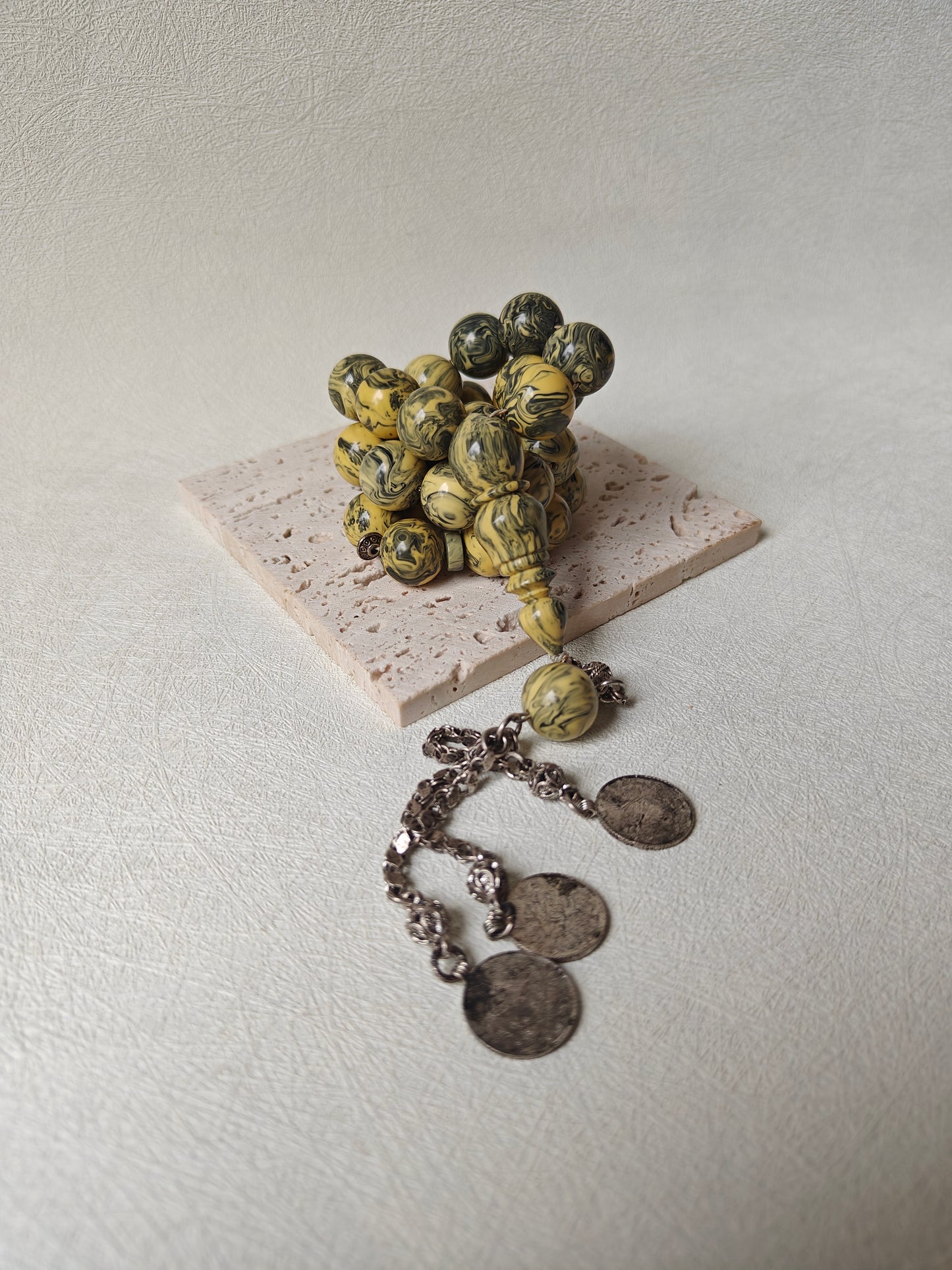 Vintage Gradient "Chernobyl" Bakelite Misbah 33 Beads