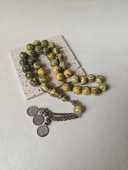 Vintage Gradient "Chernobyl" Bakelite Misbah 33 Beads