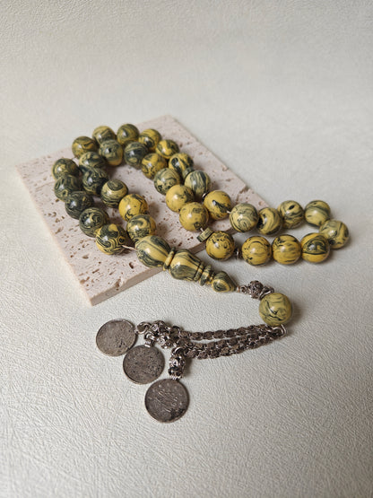 Vintage Gradient "Chernobyl" Bakelite Misbah 33 Beads