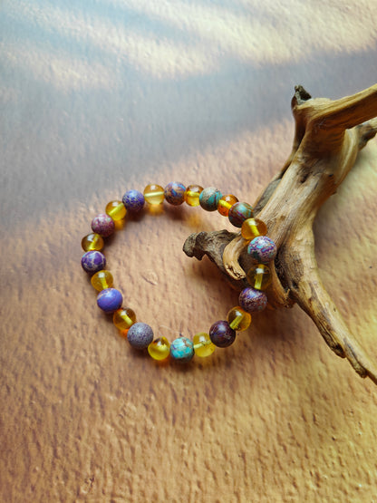 Imperial Jasper & Citron Amber Bracelet