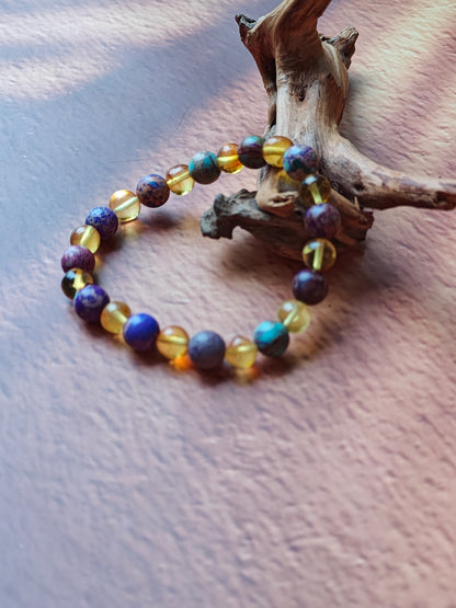 Imperial Jasper & Citron Amber Bracelet