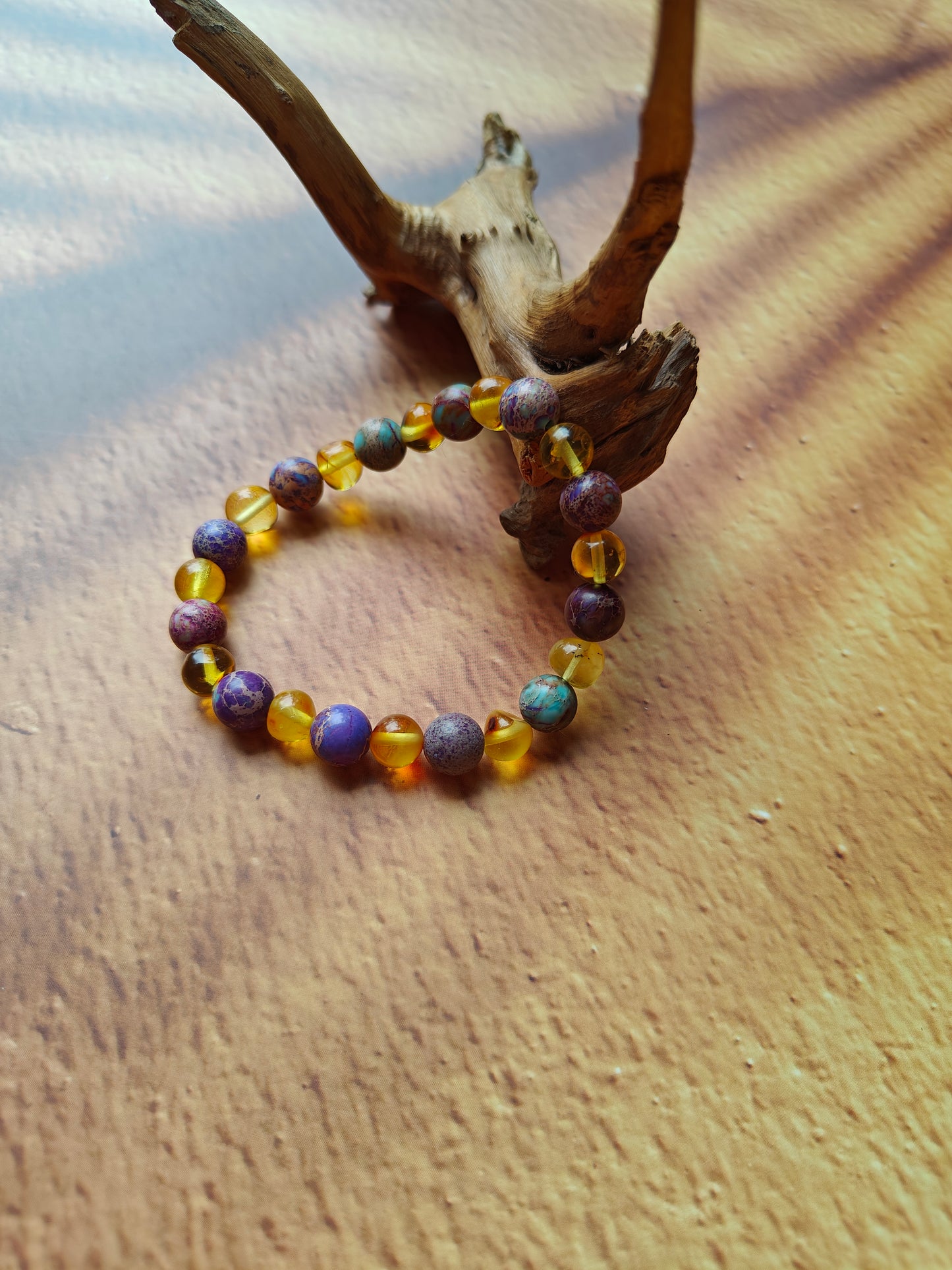 Imperial Jasper & Citron Amber Bracelet